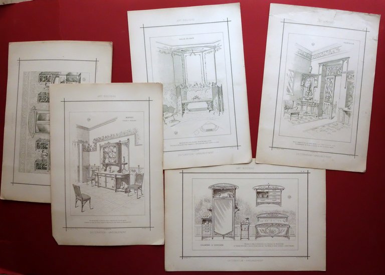 Art Nouveau Decoration et Ameublement Schmid 1∞ Serie 15 Tavole … | Immagine Gallery 4