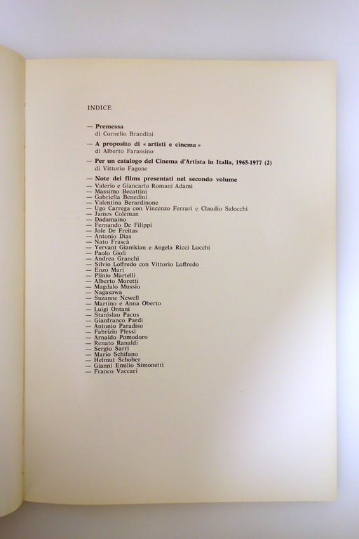 Arte Cinema Catalogo del Cinema d'Artista in Italia Brera 1965-77 …