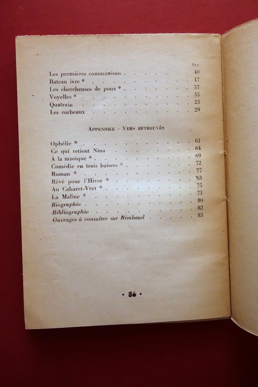 Arthur Rimbaud Premiers Vers Excelsior 1947 Traduzione di Claudio Sabatini