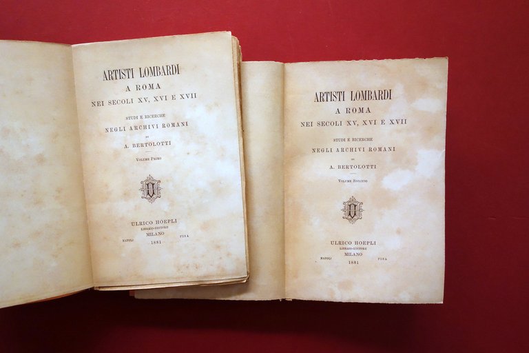Artisti Lombardi a Roma Secoli XV XVI XVII A. Bertolotti …