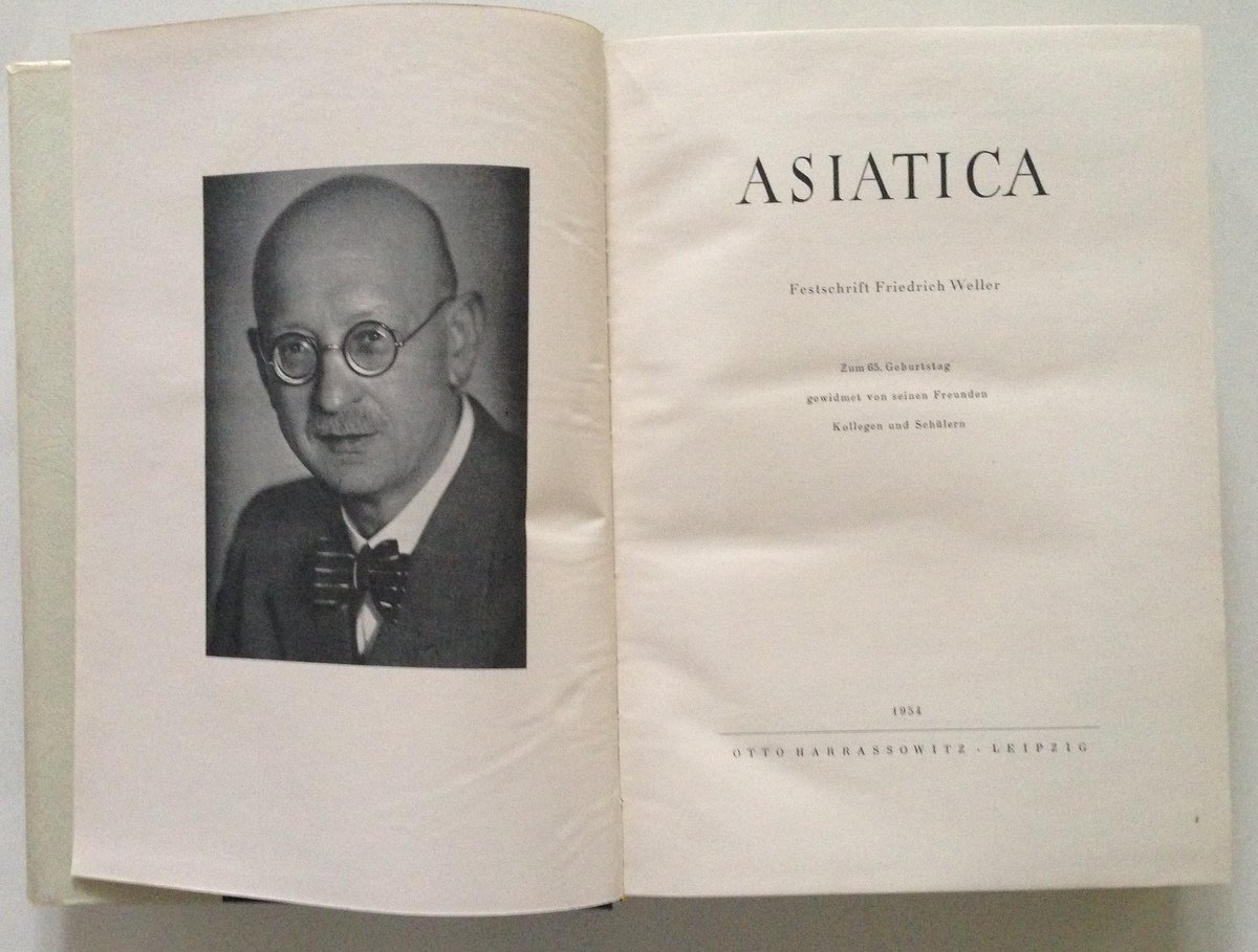 Asiatica Festschrift Friedrich Weller Otto Harrassowitz Leipzig 1954 | Immagine principale