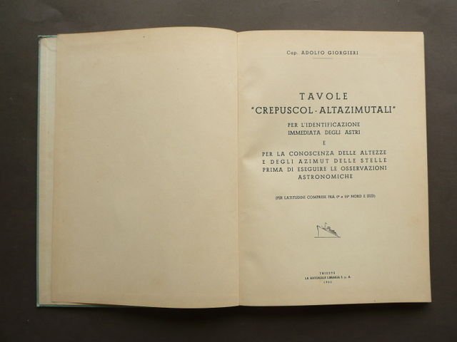Astronomia Identificazione Stelle Tavole Altazimutali Giorgieri Trieste 1952