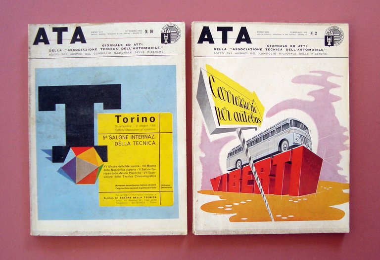 ATA Associazione Tecnica Automobili rivista 1955 2 numeri n 2 n 10 Ferrari Vespa