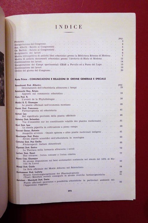 Atti del IV Congresso Nazionale di Erboristeria Modena Giugno 1954 …