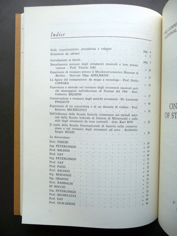 Atti della Giornata di Studi sul Restauro Liutario Cremona 9/10/1976 …