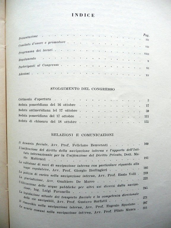 Atti I∞ Congresso di Diritto Fluviale e Navigazione Interna Venezia …