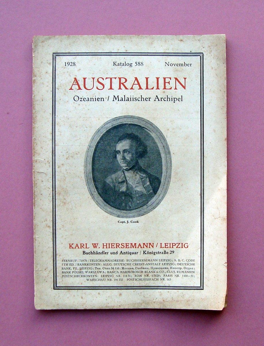 Australien Katalog 588 november 1928 Hiersemann Leipzig catalogo libri Australia