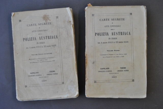 Austria Governo Atti Ufficiali Carte Segrete Polizia Austriaca Italia 1851