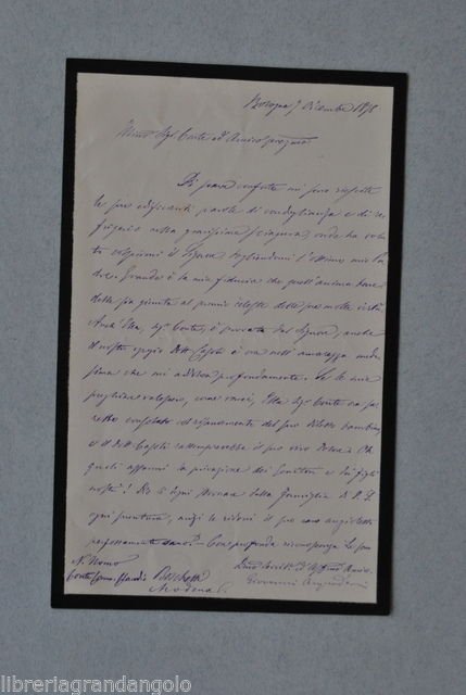 Autografi Acquaderni Castel S. Pietro Boschetti Modena Movimento Cattolico 1878