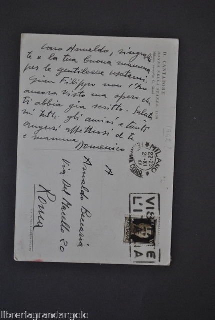 Autografi Cartolina Pittura Pittore Domenico Cantatore Puglia 1942 | Immagine principale
