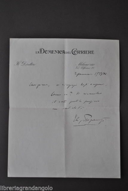 Autografi Giornalismo Eligio Possenti Domenica del Corriere Critico Teatro 1933