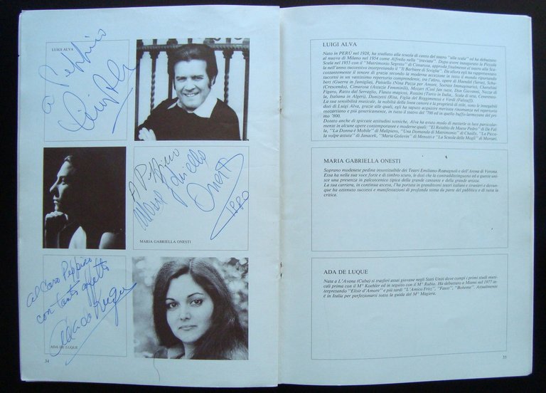 Autografi Primo Settembre Musicale Modenese 1980 Lirica Club Bruscantini Sesto