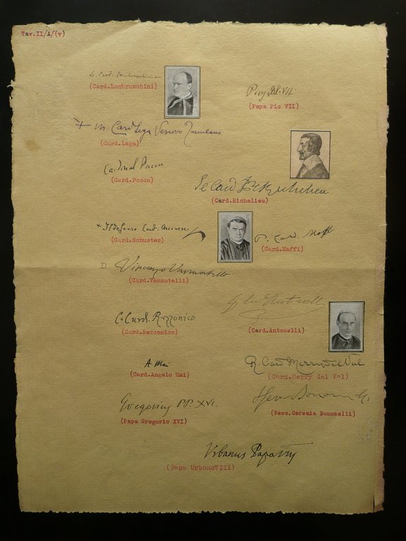 Autografi Vari Papi Cardinali Falsi Anni '30 - '40 Religione …