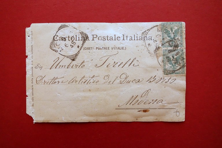 Autografo A. F. Formiggini Cartolina Fotografia Umberto Tirelli Maranello 1903 | Immagine Gallery 2