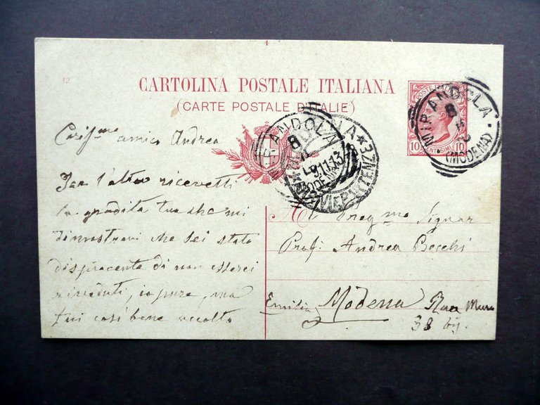Autografo Albano Lugli Pittore Carpi Cartolina Postale Andrea Becchi Modena …