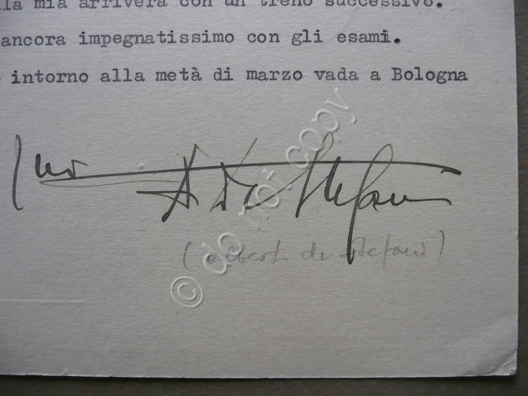Autografo Alberto de Stefani Cartolina Postale Palermo 1951 Economista Politica
