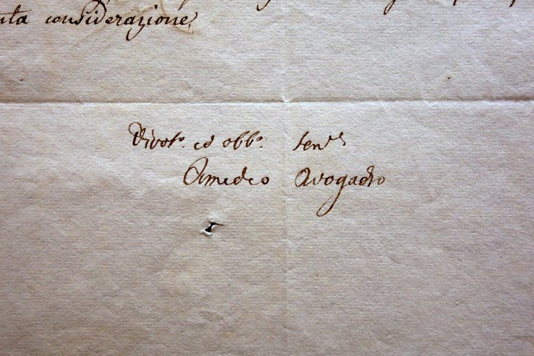 Autografo Amedeo Avogadro Sezione di Lettera Firmata Torino 1842 Fisica …