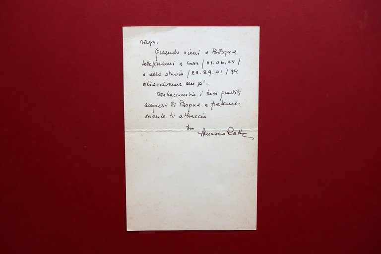 Autografo Amedeo Ratta Scrittore Giornalista Lettera 1962 Giuliano Gramigna | Immagine Gallery 1