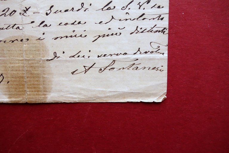 Autografo Antonio Fontanesi Lettera 5 Novembre 1879 Pittore Reggio Emilia