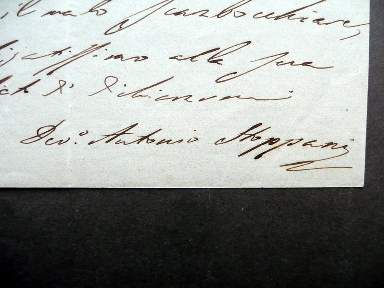 Autografo Antonio Stoppani Lecco Lettera Samaden 23/7/1863 Geologia