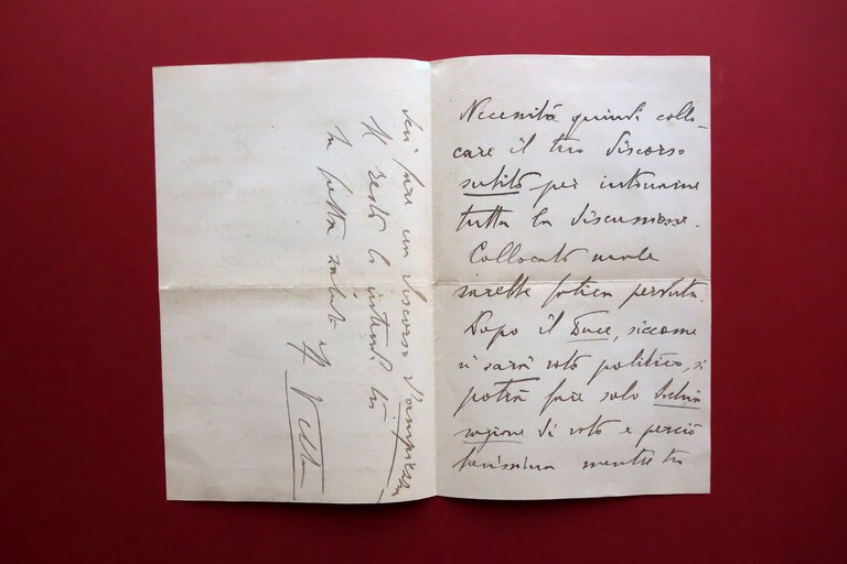 Autografo Arturo Vella Lettera Camera dei Deputati 1923 Socialismo