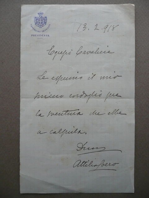 Autografo Attilio Loero Deputato Alpini Pieve Di Cadore Politica Militaria …