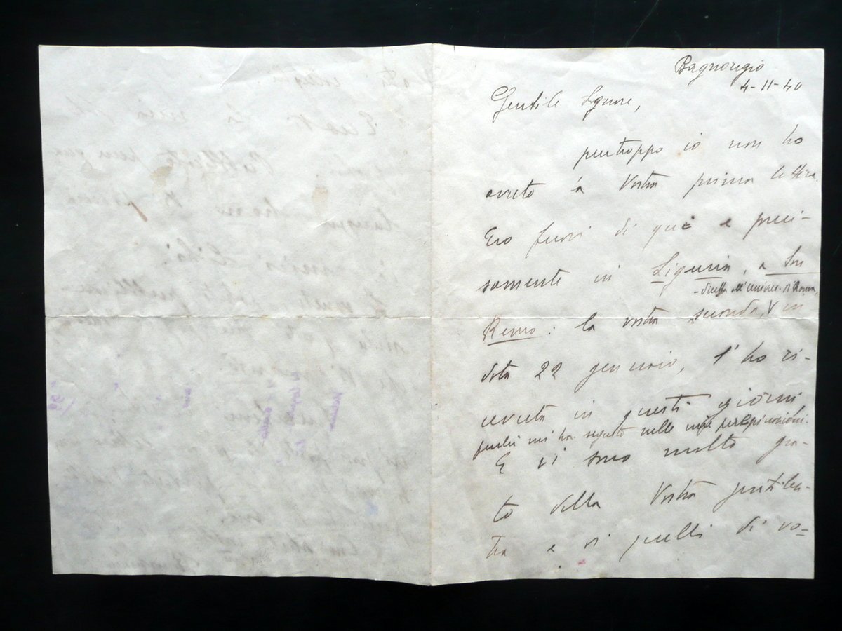 Autografo Bonaventura Tecchi Lettera Bagnoregio 4 Novembre 1940 Letteratura