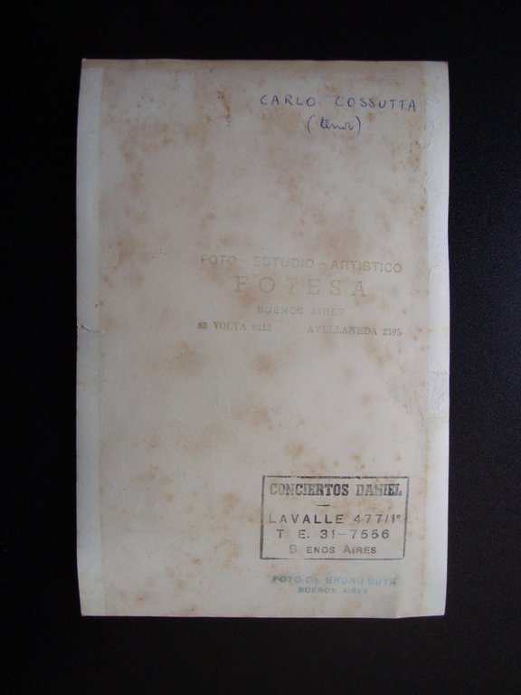 Autografo Carlo Cossutta Tenore Foto Fotesa Buenos Aires Lirica Guth | Immagine Gallery 2