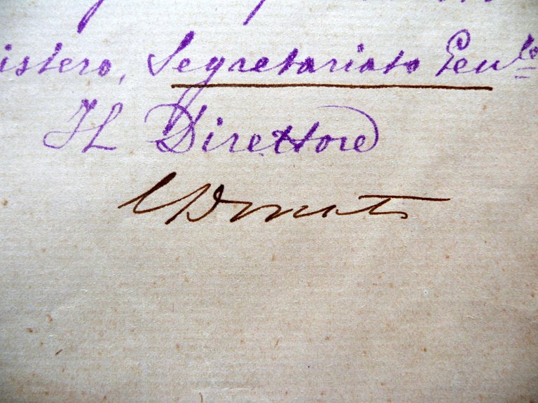 Autografo Cesare Donati Lettera Ministero dell'Istruzione Roma 15/1/1889 Lugo