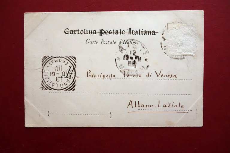 Autografo Cesare Pascarella Cartolina Firma Rieti 1901 Poeta Romanesco