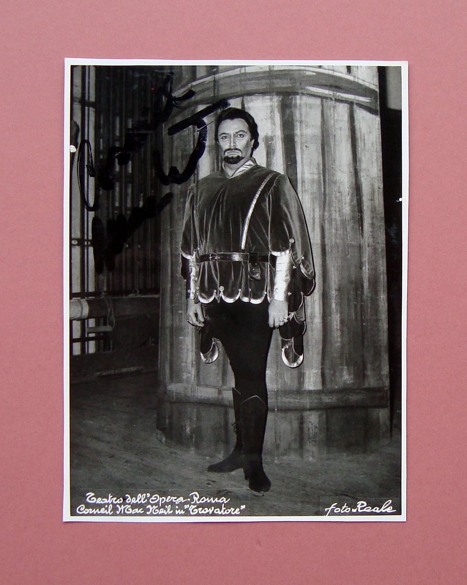 Autografo Cornell MacNeil baritono Trovatore Teatro Opera Roma Foto Reale