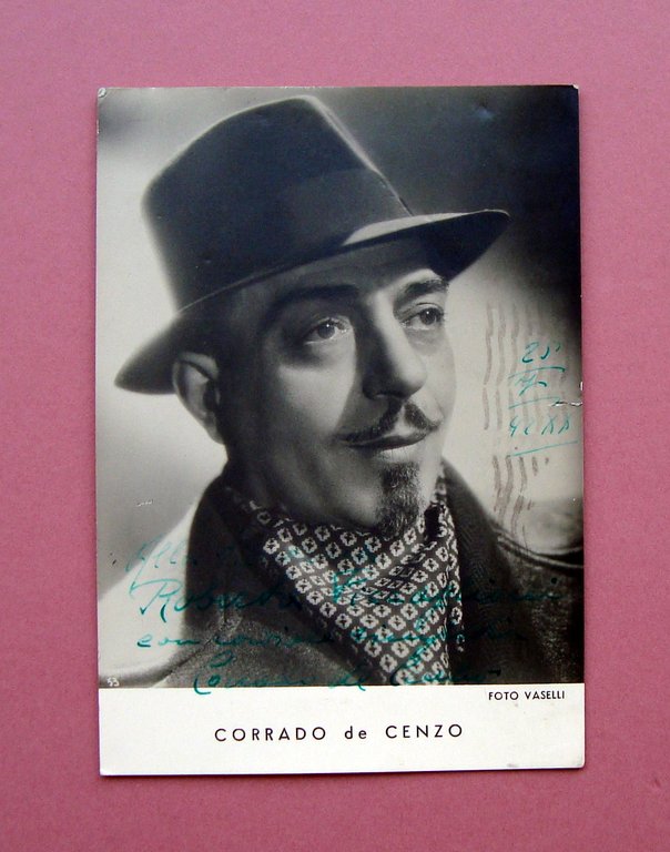 Autografo Corrado De Cenzo attore italiano Foto Vaselli 1942 cinema | Immagine Gallery 1