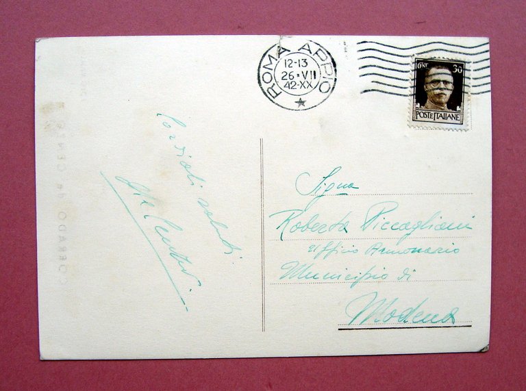 Autografo Corrado De Cenzo attore italiano Foto Vaselli 1942 cinema