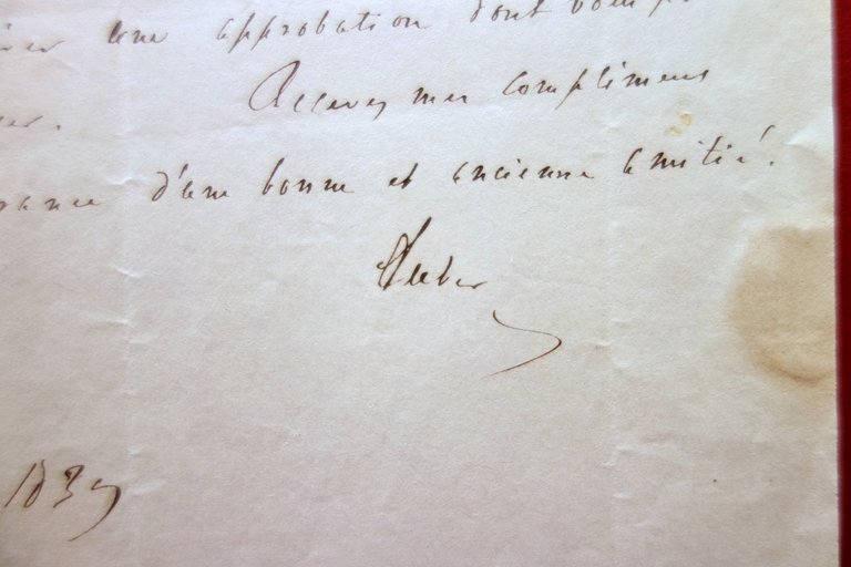 Autografo Daniel Francois Aubier Lettera 27/4/1839 Baudiot Musicista Compositore
