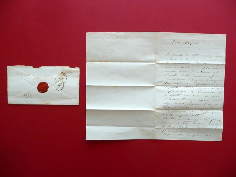 Autografo Domenico Menotti Garibaldi Lettera Caprera 3 agosto 1864 Risorgimento