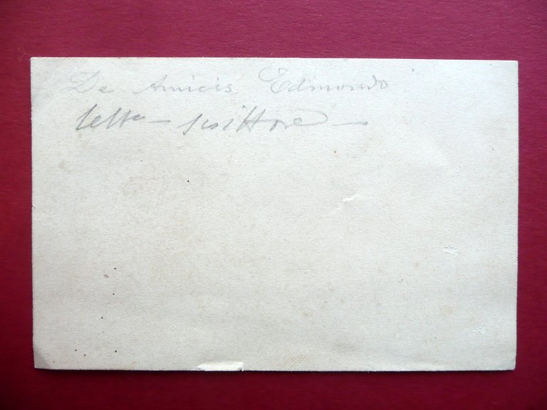 Autografo Edmondo de Amicis Biglietto Gustavo Balsamo Crivelli Letteratura Raro
