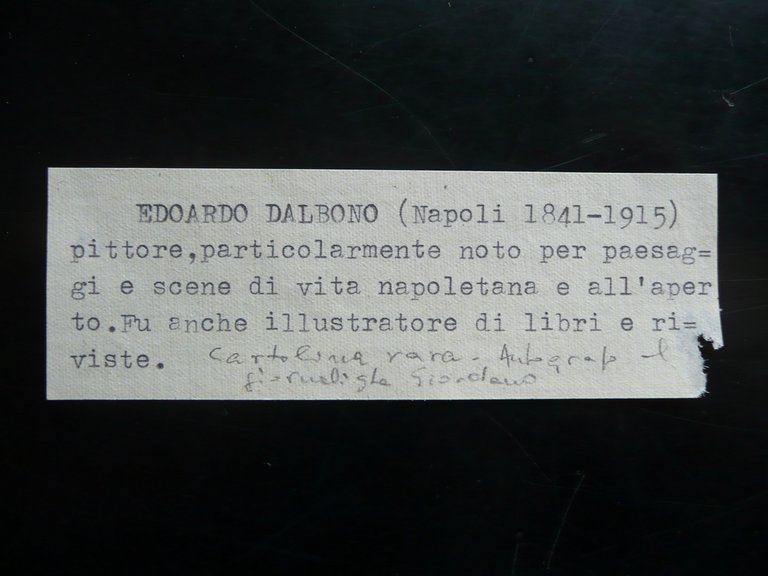 Autografo Edoardo Dalbono Cartolina Pro Flotta Aerea Napoli 1913 Pittura …
