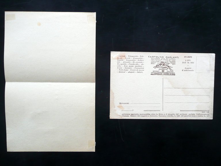 Autografo Fausto M. Martini Dedica Romanzo Cartolina Roma Teatro Anni …