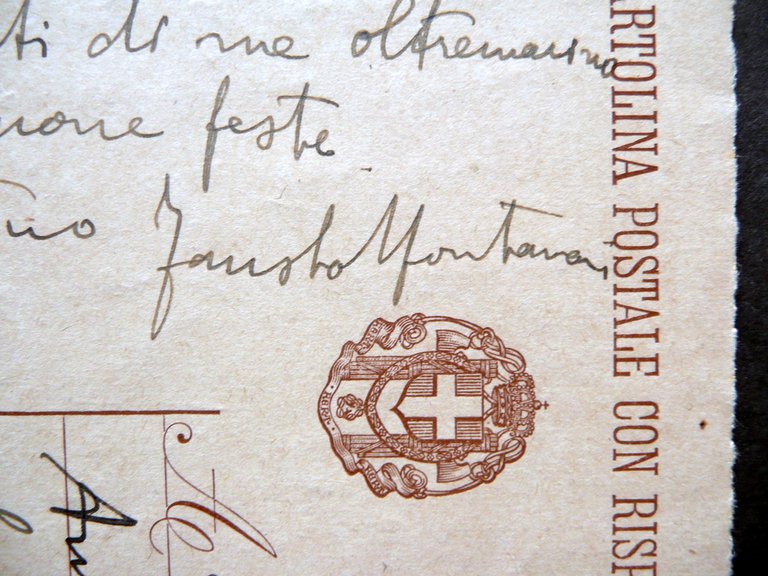 Autografo Fausto Montanari Cartolina Postale Cagliari 9/12/1932 Letteratura