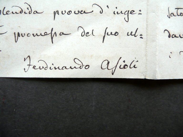 Autografo Ferdinando Asioli Correggio Recensione Abramo e Sara G. Muzzioli …