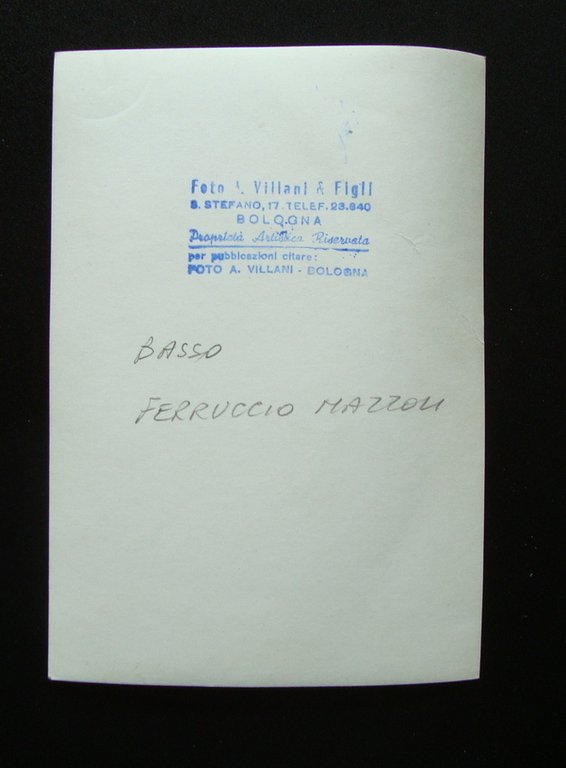 Autografo Ferruccio Mazzoli Basso 1956 Foto Villani Lirica | Immagine Gallery 2