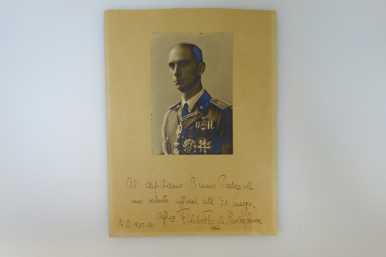 Autografo Filiberto di Savoia Genova Fotografia AOI 1935 Ufficiale XXIII … | Immagine principale