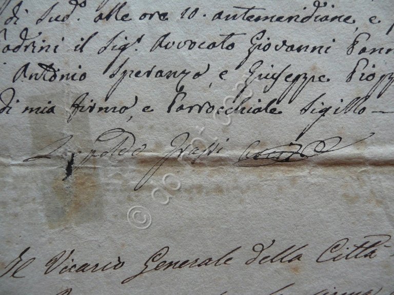 Autografo Forni Manoscritto Attestato Nascita Collegiata S.Giorgio Sassuolo 1856