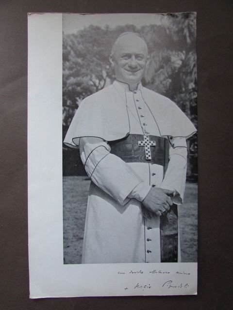 Autografo Fotografia Cardinale Sergio Pignedoli Felina Reggio Emilia Religione