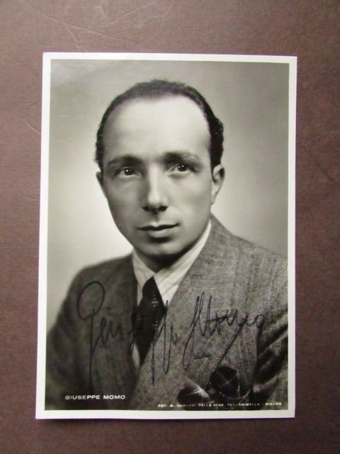 Autografo Fotografia Giuseppe Momo Lirica Camuzzi Milano Musica Canto