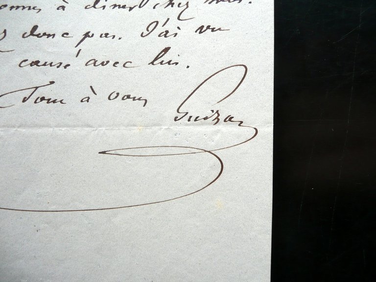 Autografo FranÁois Guizot Lettera Politica Francia Ministro Luigi Filippo Storia