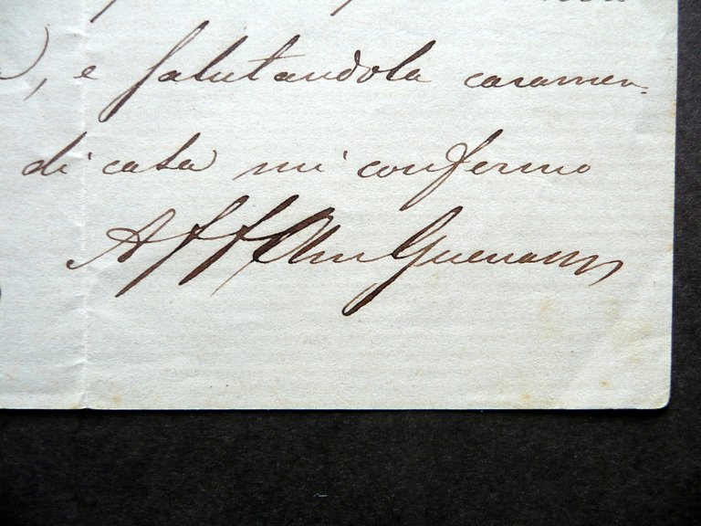 Autografo Francesco Domenico Guerrazzi Lettera 19/7/1865 Livorno Risorgimento