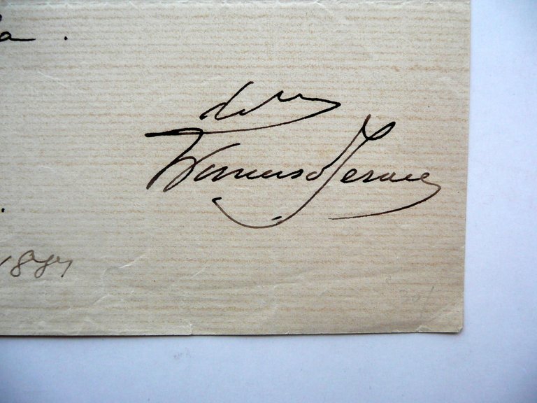 Autografo Francesco Jerace Scultore Lettera Napoli 29/5/1881 Arte Busto Scultura