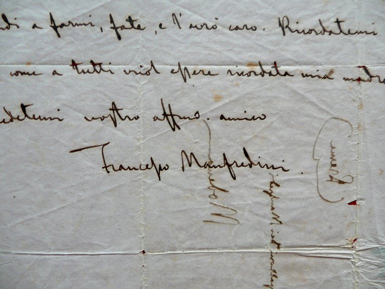 Autografo Francesco Manfredini Due Lettere Sant'Anna Pelago Modena 1850-56