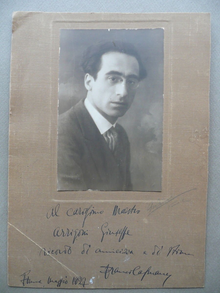 Autografo Franco Capuana Grande Fotografia Direttore d'Orchestra Musica 1927